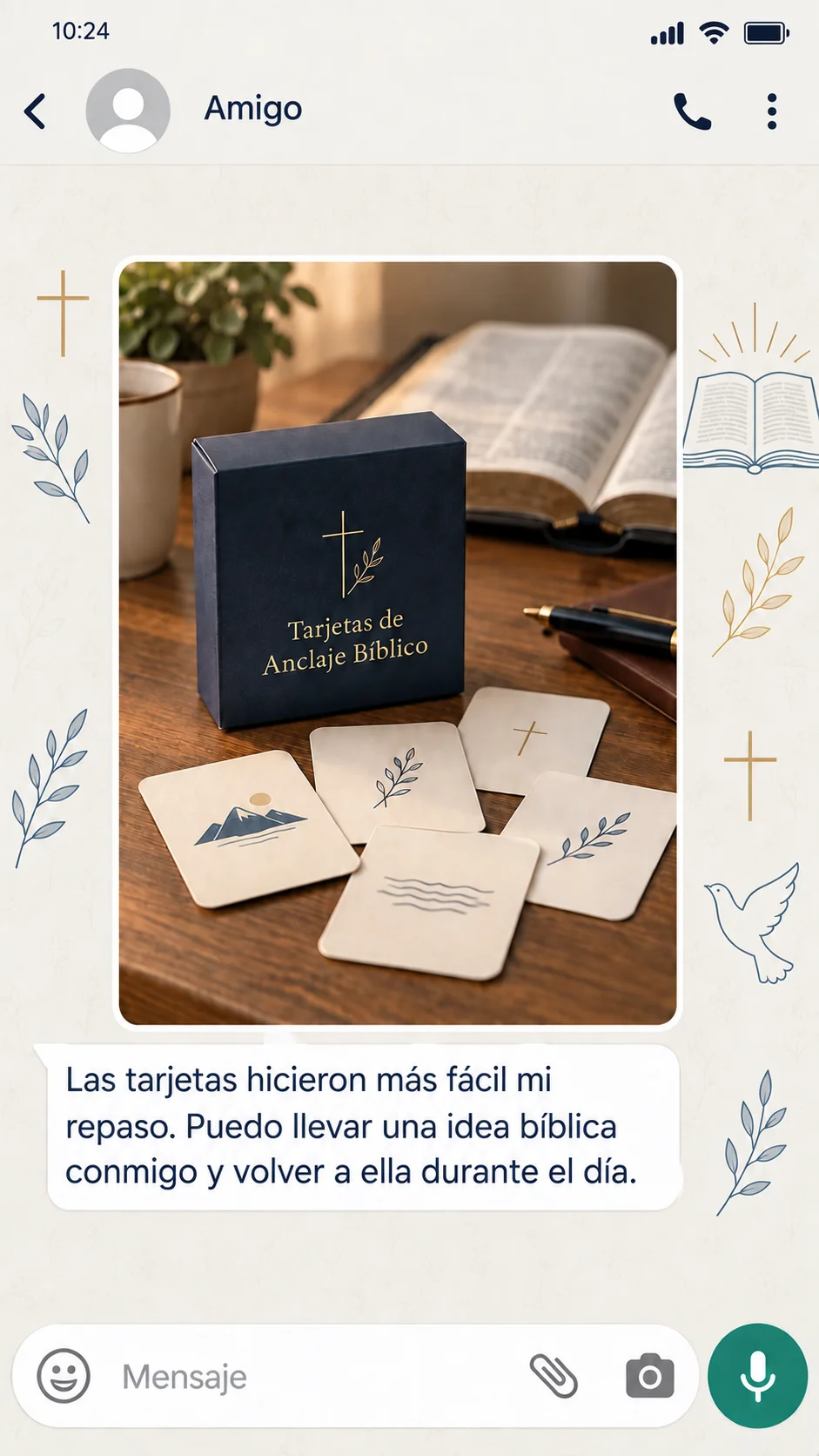 Testimonio: tarjetas de anclaje bíblico para repaso diario