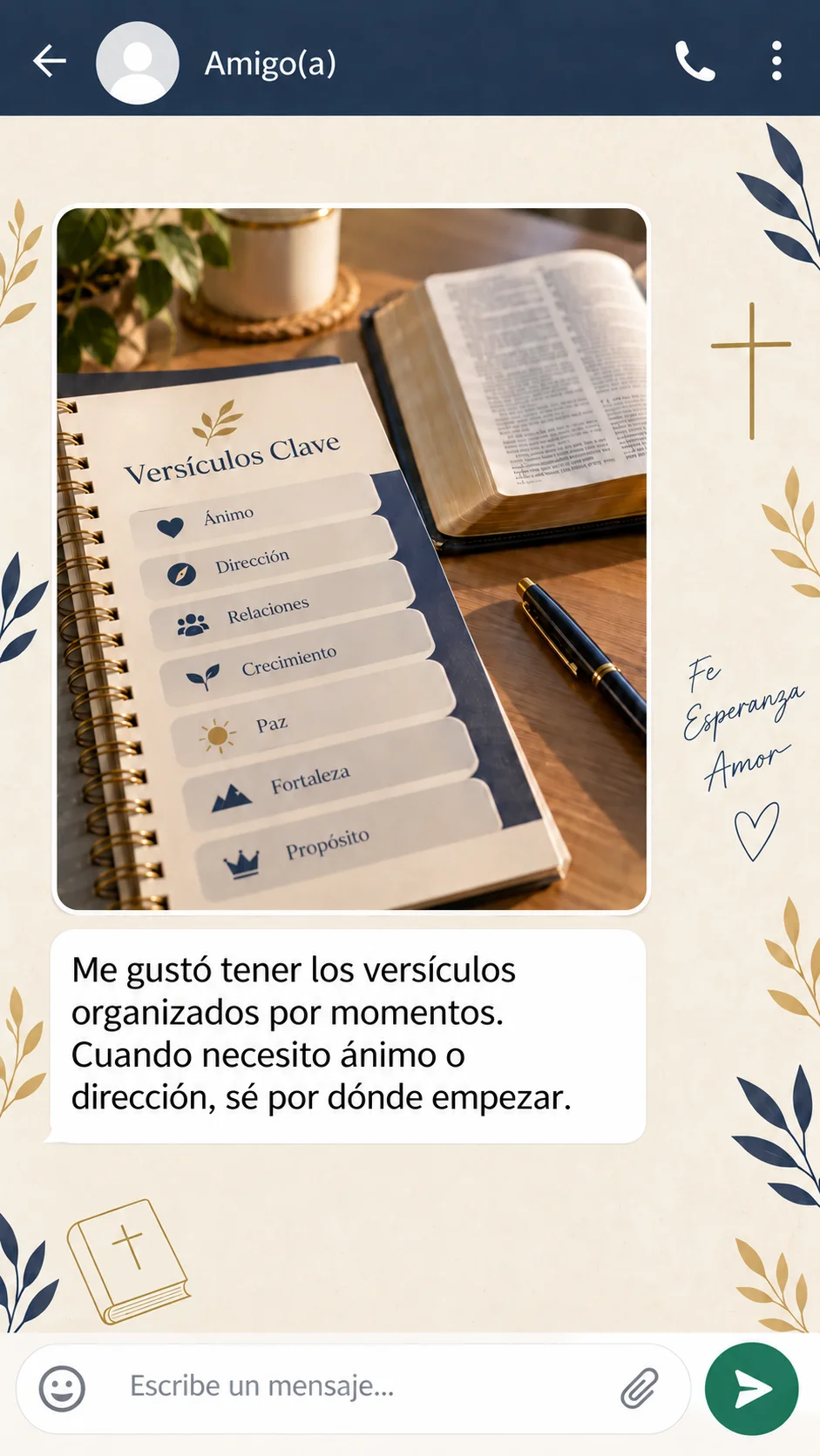 Testimonio: versículos organizados por momentos del día